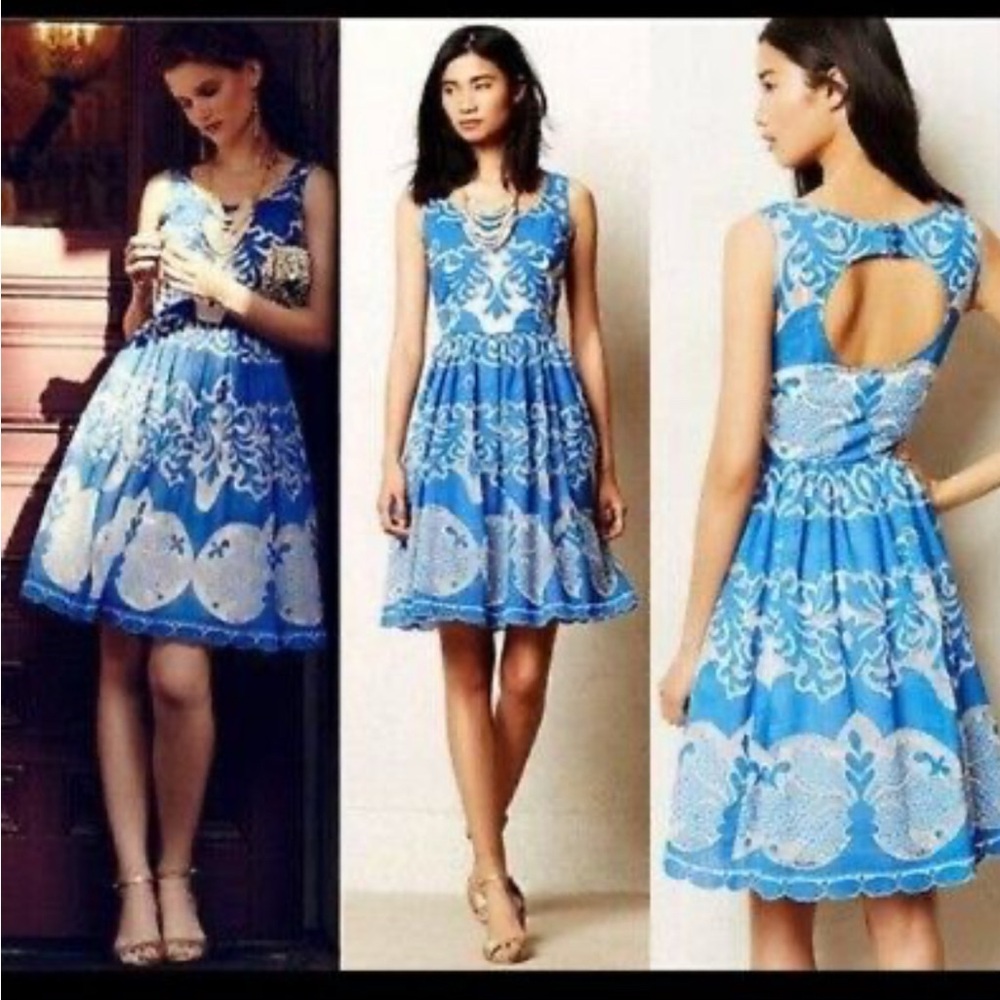 Plenty by Tracy Reese Blue and White Lace Dress
